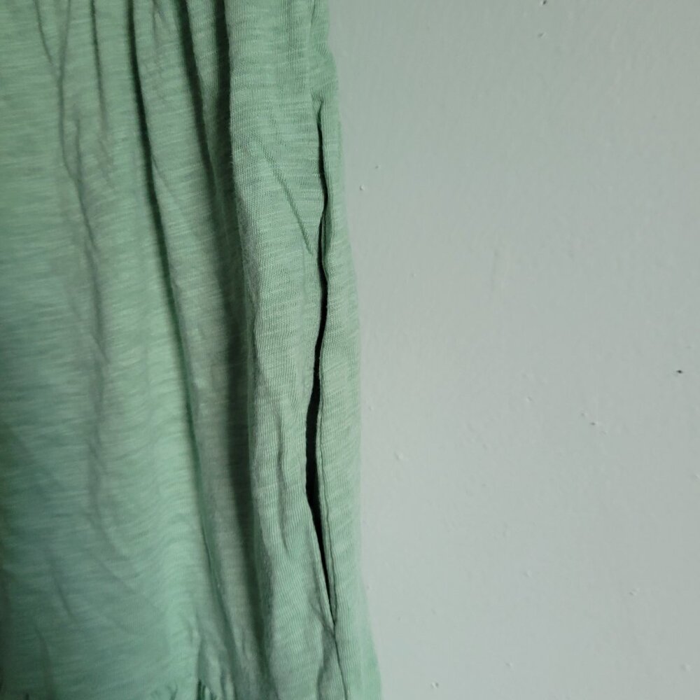 GAP Green Dress Women's Tiered Short Sleeve Knee Length Dress NWT - Picture 2 of 5
